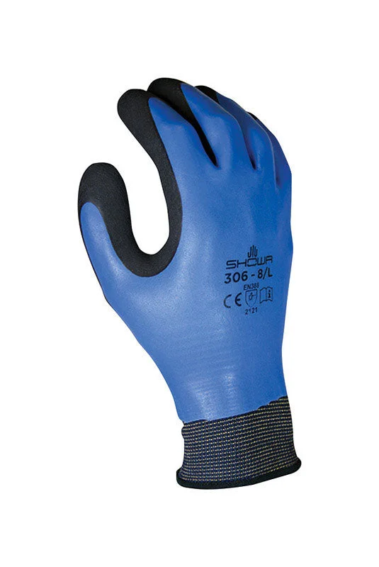 glove with durable feel-  Atlas Unisex Indoor/Outdoor Coated Work Gloves Black/Blue L 1 pair