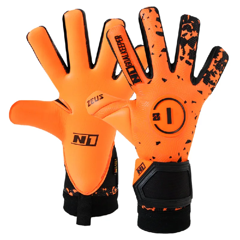 glove with steel finish-  Zeus Orange II UGT+