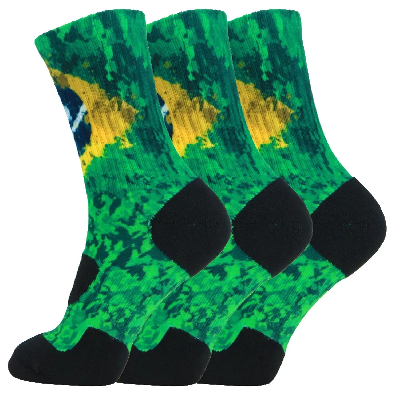 sock with durable touch-  360 Print Cushion Basketball Athletic Sports Flag Socks