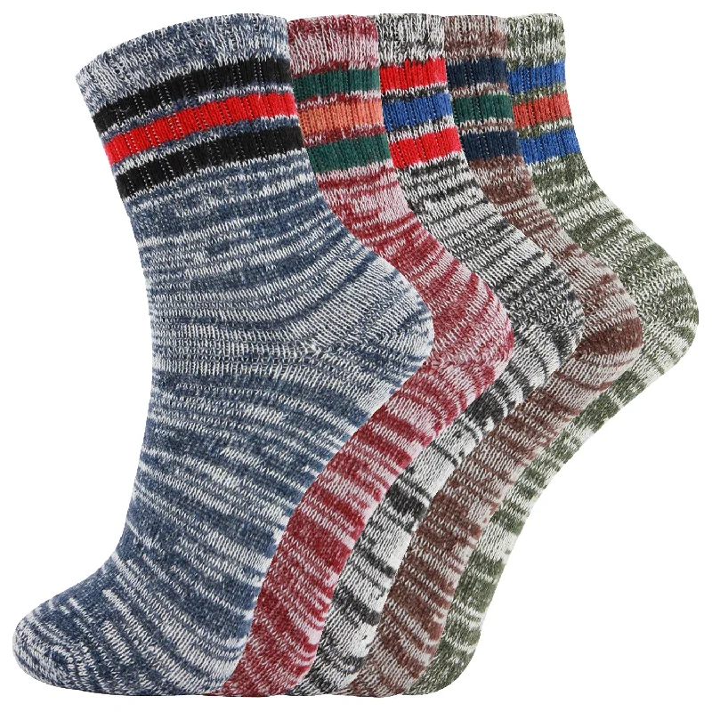 sock with rugged feel-  AAS Mixed Color Thick Warm Wool Socks 5Pack