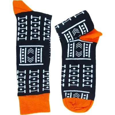 sock with grey shade-  Aboki Mudcloth African Socks