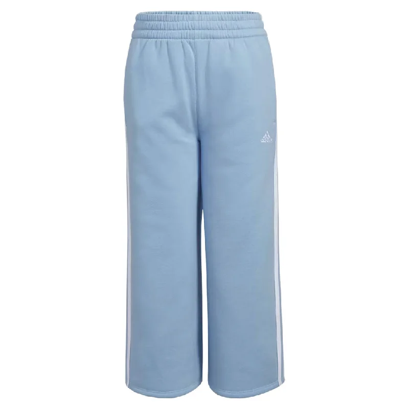 sock with unique vibe-  adidas - Girls' (Youth) 3 Stripes Wide Leg CTN Fleece Pant (IQ5967)