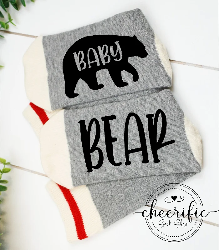 sock for running shoes-  Baby Bear Socks, Bear Family Socks