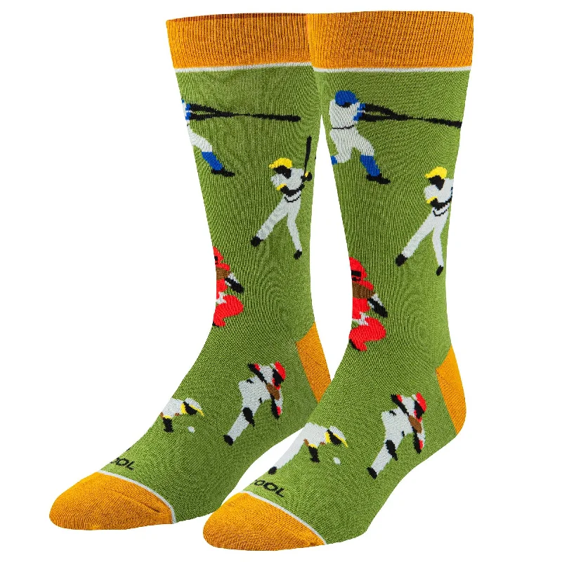 sock with solid shade-  Baseball Men's Crew Socks