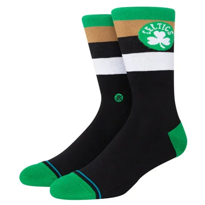 sock with cushion-  Boston Celtics Stripe Crew Socks