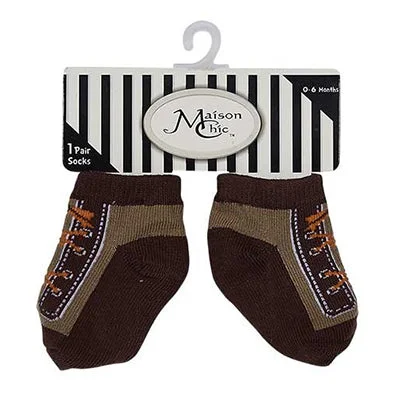 sock with thin design-  Brown Sneaker Socks