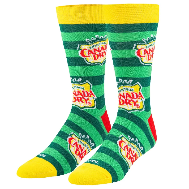 sock with bold feel-  Canada Dry Stripes Men's Crew Socks