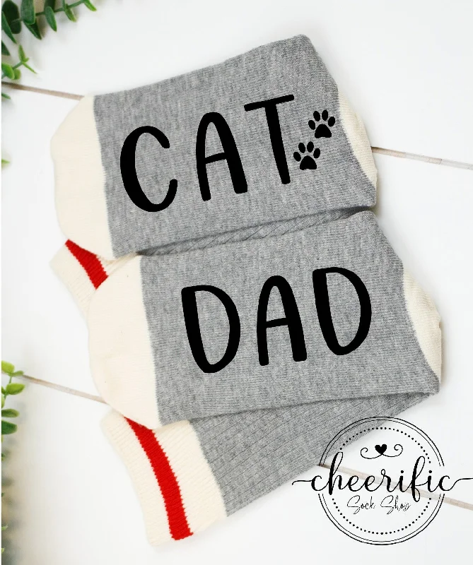 sock with brown shade-  Cat Dad Socks