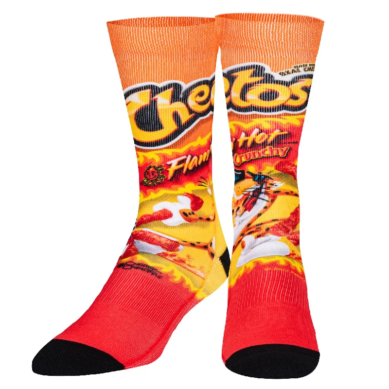 sock for school-  Cheetos Flamin Hot - Mens Crew Straight - Odd Sox