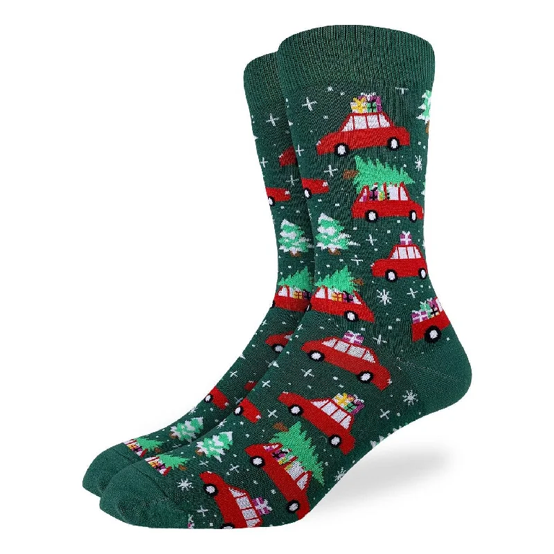 sock with yellow detail-  Christmas Trees Socks