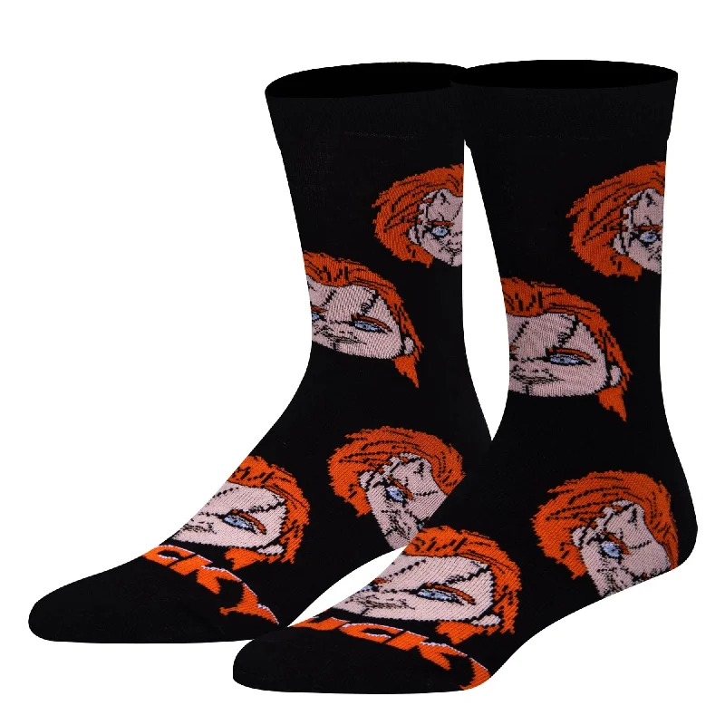 sock for chic feel-  Chucky Heads Men's Crew Socks