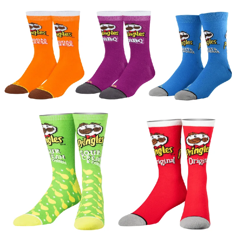 sock with vibrant edge-  Cool Socks, Fun Pringles Chips Socks Gift Box Set, 5 Pairs, Bright Colorful