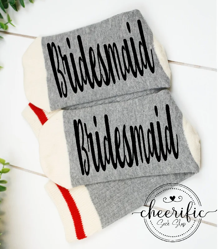 sock with thick sole-  Bridesmaid Socks, Wedding Party