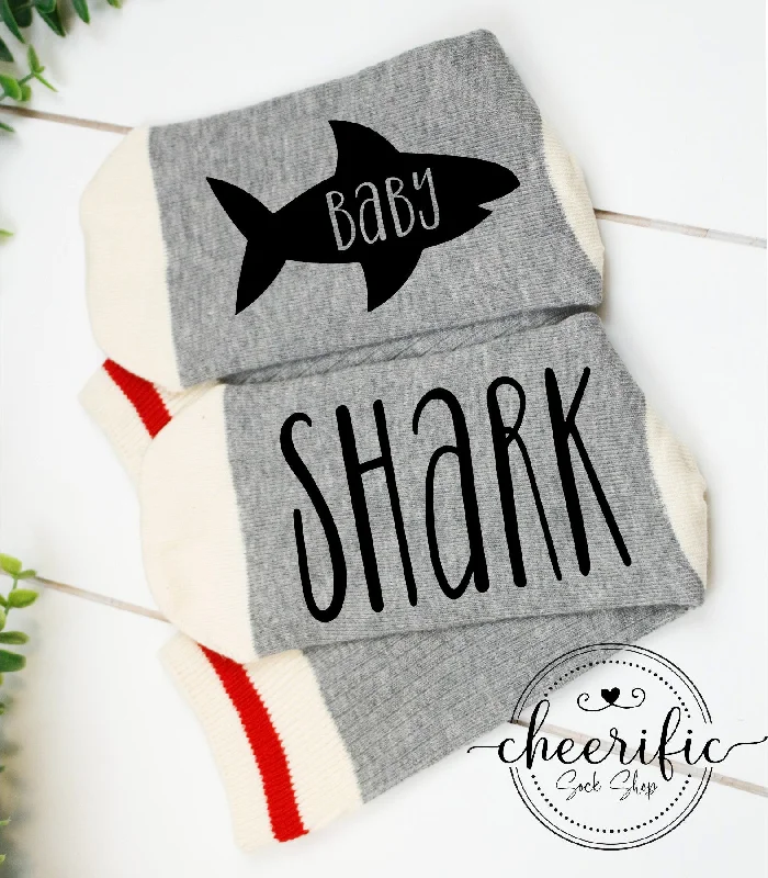 sock for breathability-  Baby Shark Socks, Shark Family Socks