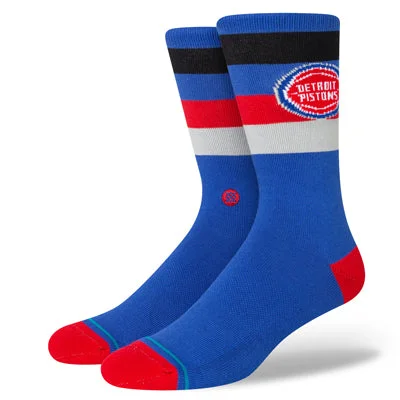 sock with high end edge-  Detroit Pistons Stripe Crew Socks