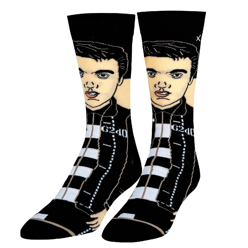 sock for fitness goals-  Elvis Jailhouse Rock 360 Knit Men's Crew Socks