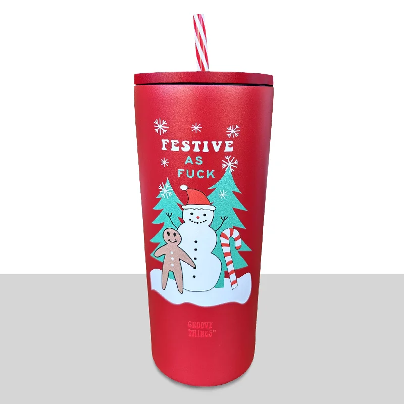 sock for stylish touch-  Festive As Fuck Tumbler