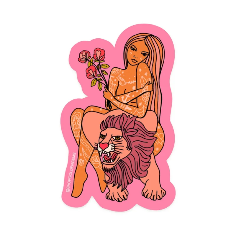 sock for teens-  Fiery Little Leo - Sticker