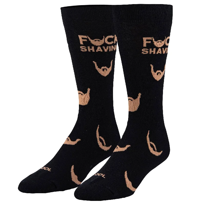 sock with sharp edge-  Fuck Shaving Men's Crew Socks