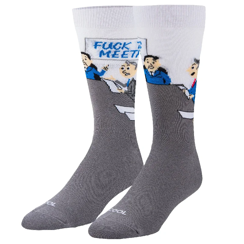 sock with sleek feel-  Fuck This Meeting Men's Crew Socks