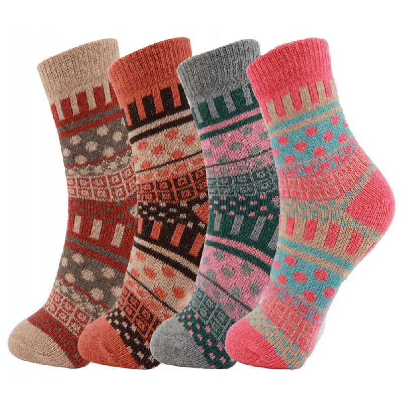 sock with rugged edge-  Fun Colorful Warm Socks Christmas Gift 4Pack