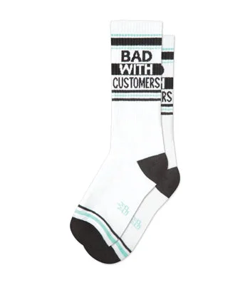 sock with colorful print-  BAD WITH CUSTOMERS Gym Socks