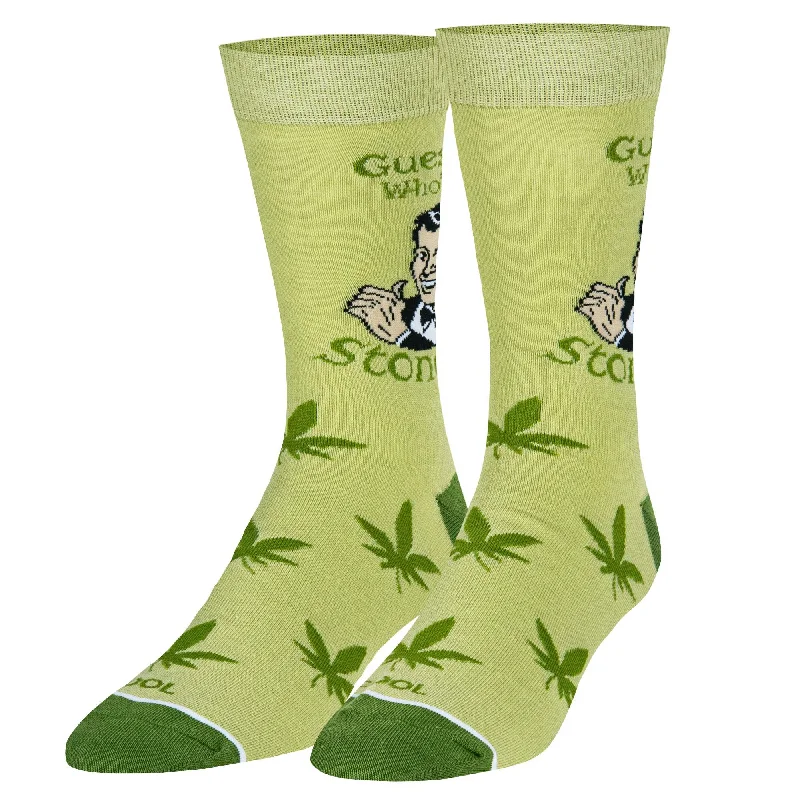 sock with unique shade-  Guess Who's Stoned Men's Crew Socks