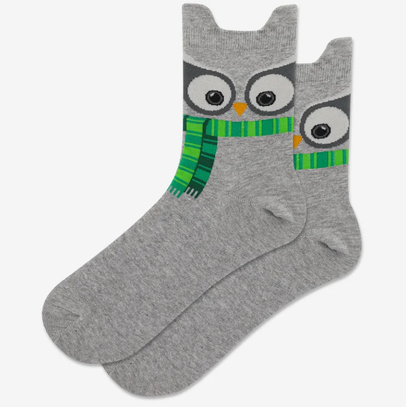 sock for urban shade-  Winter Owl Anklet