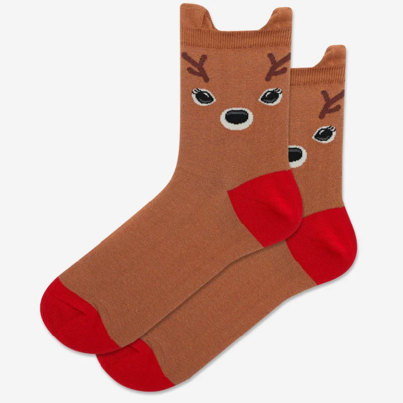 sock with solid shade-  Reindeer Anklet