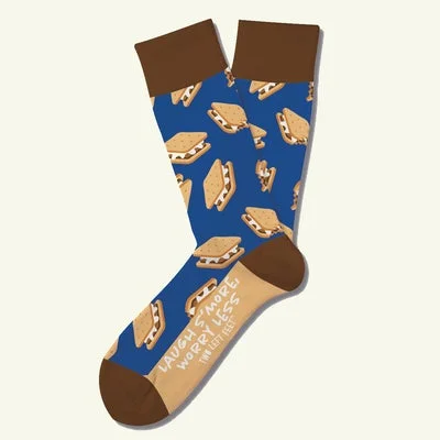 sock for camping-  Laugh S'more Worry Less Everyday Socks