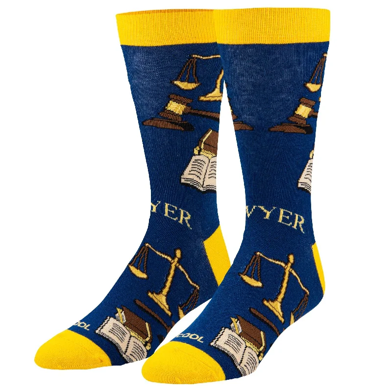 sock with durable edge-  Lawyer Men's Crew Socks