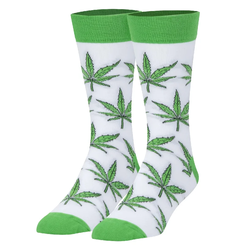 sock with solid touch-  Leaves Men's Crew Socks