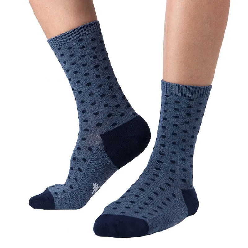 sock with clean finish-  MD Design Bamboo Crew Polka Dots Socks Cushioned