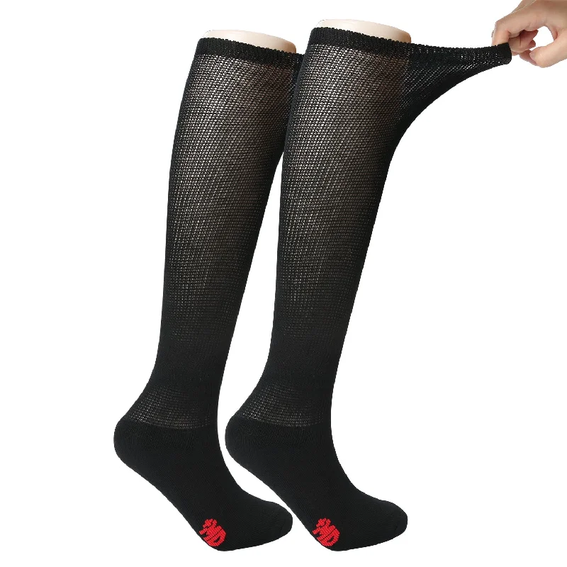 sock for stylish look-  MD Extra Wide Non Binding Bamboo Over The Knee Socks With Cushioned Sole (2 Pairs)