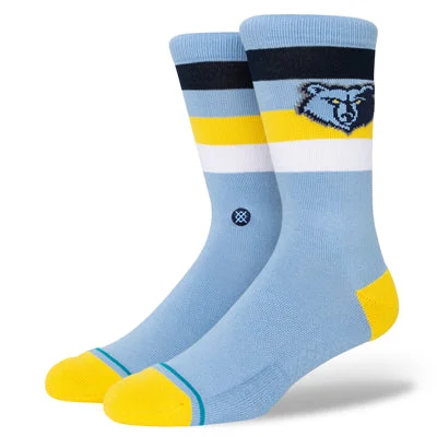 sock with breathable fabric-  Memphis Grizzlies Stripe Crew Socks