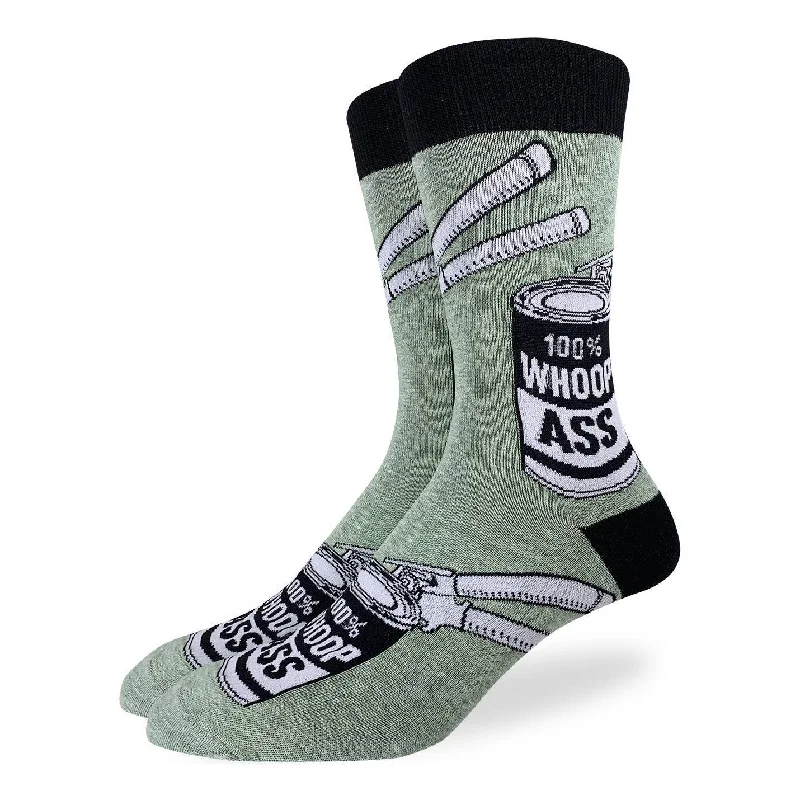 sock with fun design-  Good Luck Sock/Men's A Can of Whoopass Socks