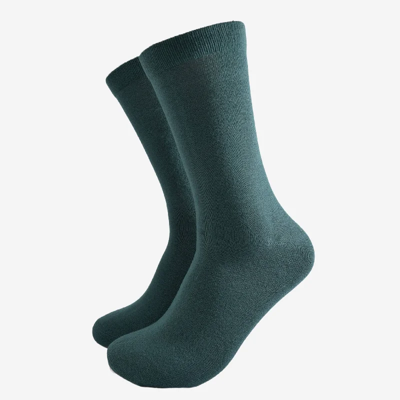 sock with vibrant edge-  Sock Talk/Men's Bamboo Socks - Forest Green