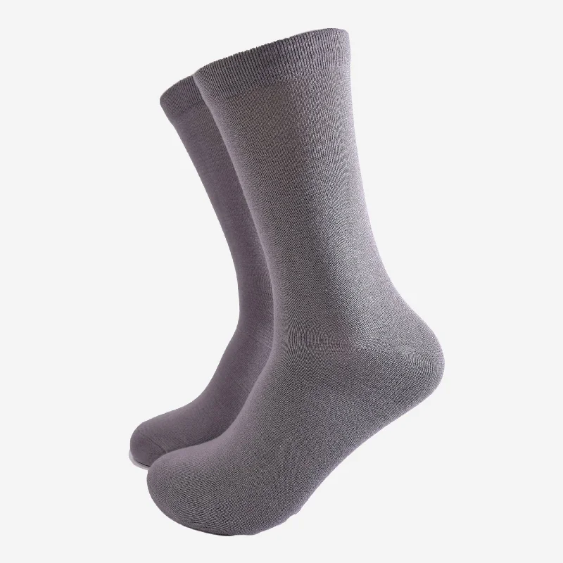 sock with solid vibe-  Sock Talk/Men's Bamboo Socks - Grey