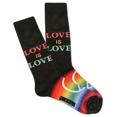 sock for subtle style-  Men's Love Is Love Crew Socks