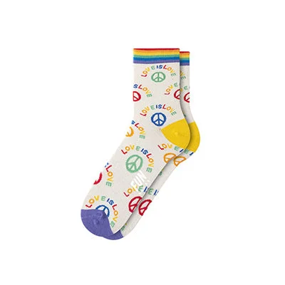 sock for active guys-  Men's Love Is Love Quarter Crew Socks