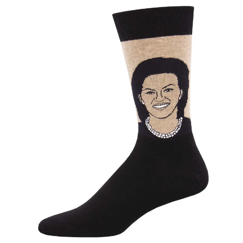 sock for chic edge-  Michelle Obama Portrait - Cotton Crew