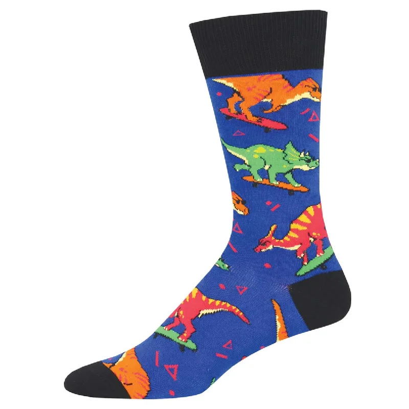 sock with orange stripe-  Skate Or Dinosaur - Cotton Crew