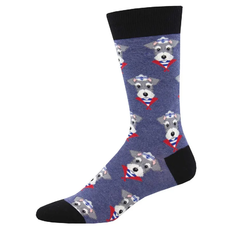 sock with warm shade-  Snazzy Schnauzer - Cotton Crew