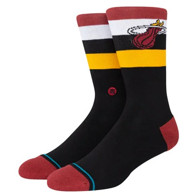 sock with wool-  Miami Heat Stripe Crew Socks