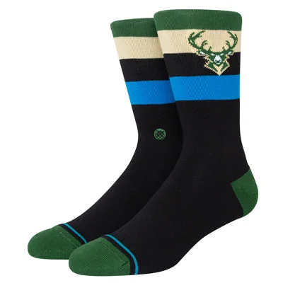 sock for casual-  Milwaukee Bucks Stripe Crew Socks