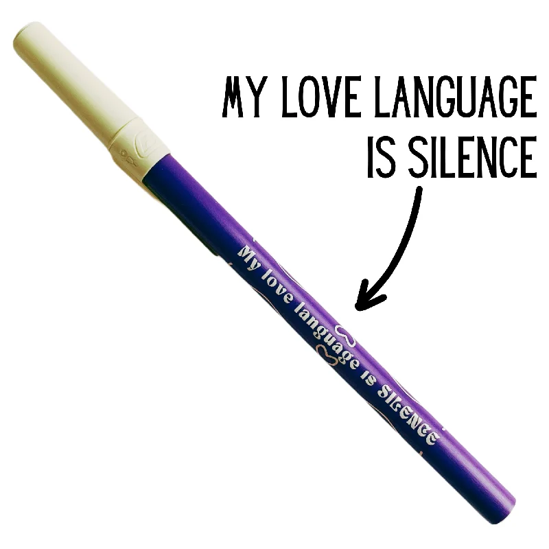 sock with cushion-  My Love Language Is Silence Ballpoint Pen in Violet | Gen Z