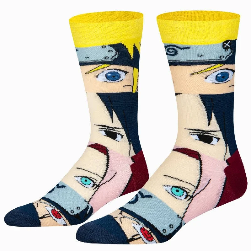 sock for minimalist-  Naruto Faces Mash Up Men's Crew Socks