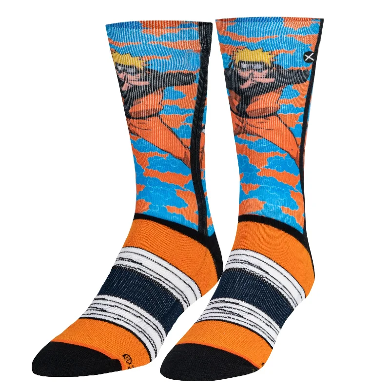 sock with polka dots-  Naruto Hand Seal  Men's Crew Socks