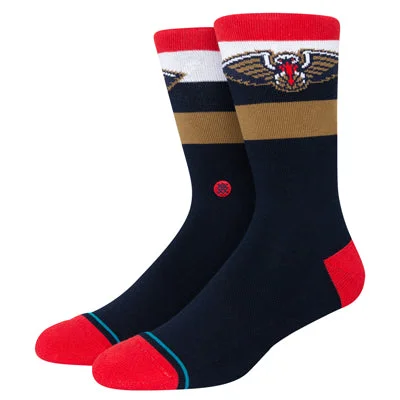 sock with rugged shade-  New Orleans Pelicans Stripe Crew Socks