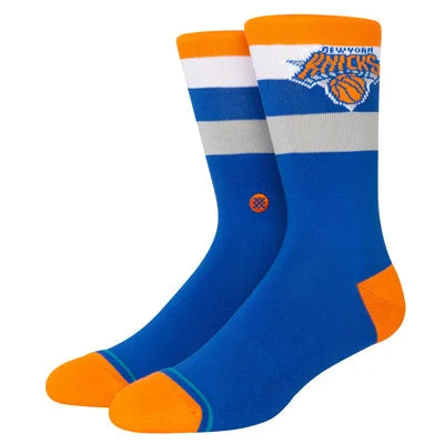 sock with bold edge-  New York Knicks Stripe Crew Socks